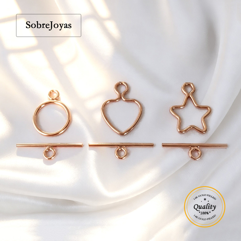 Toggle Clasp Gold - Cierre de palanca redondo, con forma