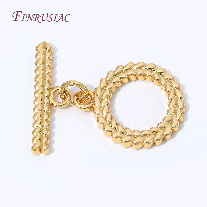 Toggle Clasp Gold - Cierres de palanca trenzados de trigo