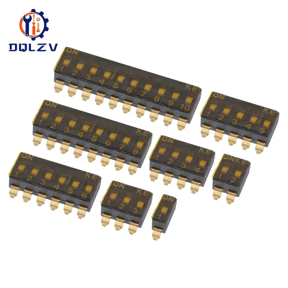 Toggle Clasp Gold - Interruptor de palanca SMD, 2,54mm, 1P/2P/3P/4P/5P/6P/8P/10P,