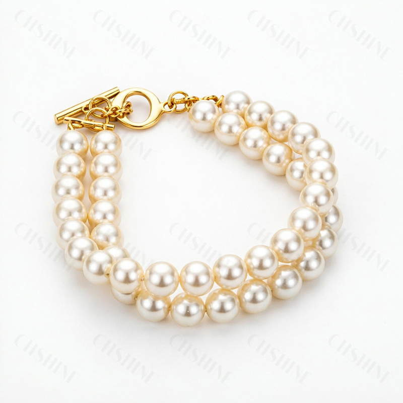 Pulsera de perlas de doble hil - Toggle Clasp Gold reseña y precio