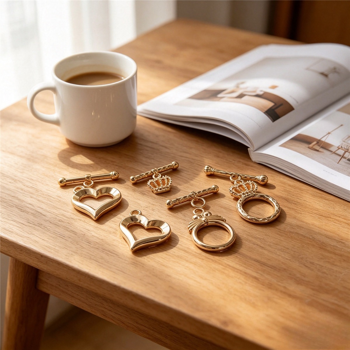 Cierre de palanca de latón cha - Toggle Clasp Gold reseña y precio