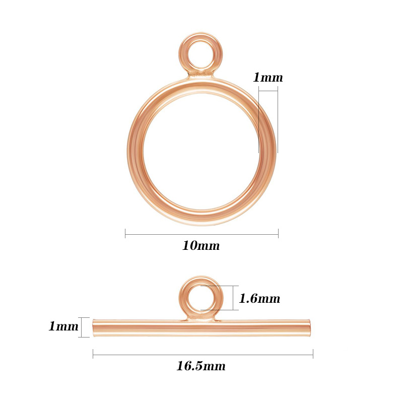 Cierre de palanca redondo, con - Toggle Clasp Gold reseña y precio