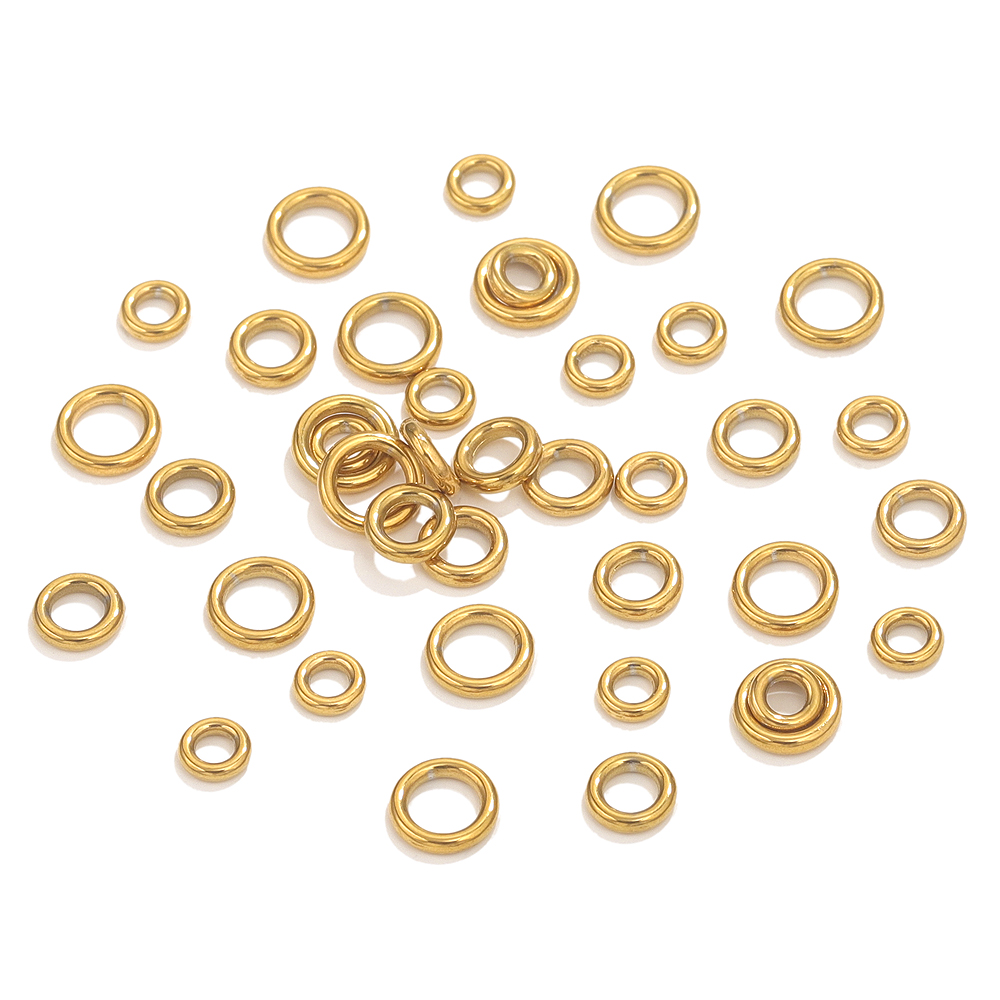 50 Uds. Anillo redondo de acer - Jewelry Making Gold Wire reseña y precio