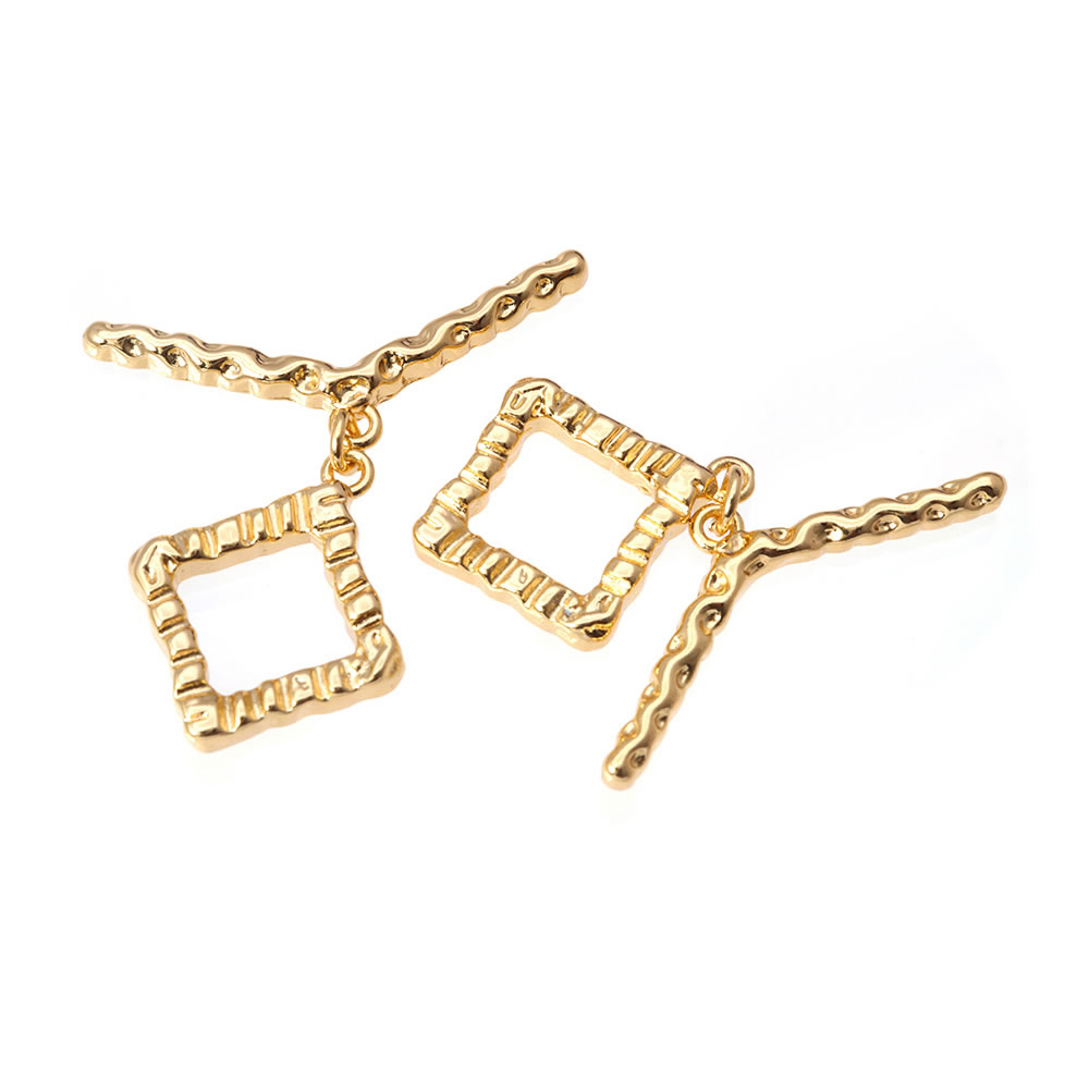 Cierres de Palanca Cuadrados d - Toggle Clasp Gold reseña y precio