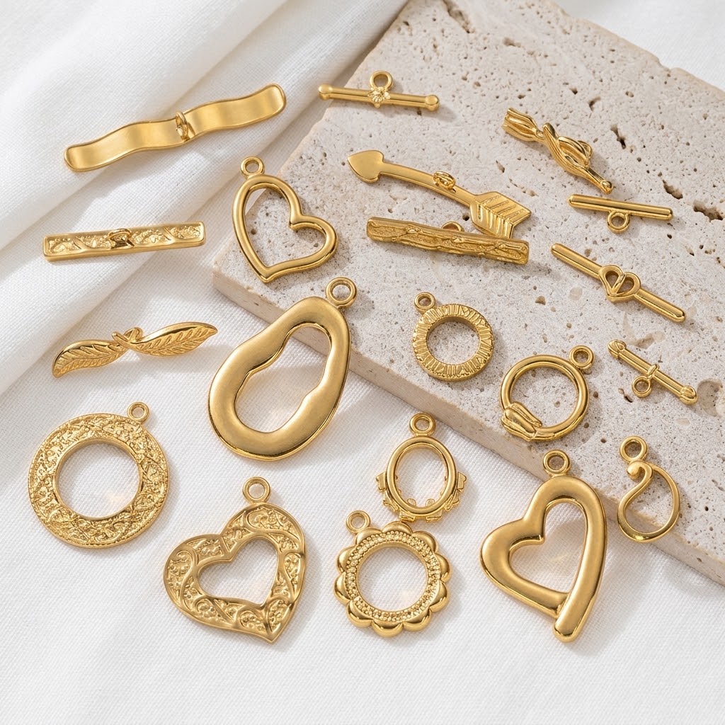 5 piezas/lote de cierres OT de - Toggle Clasp Gold reseña y precio